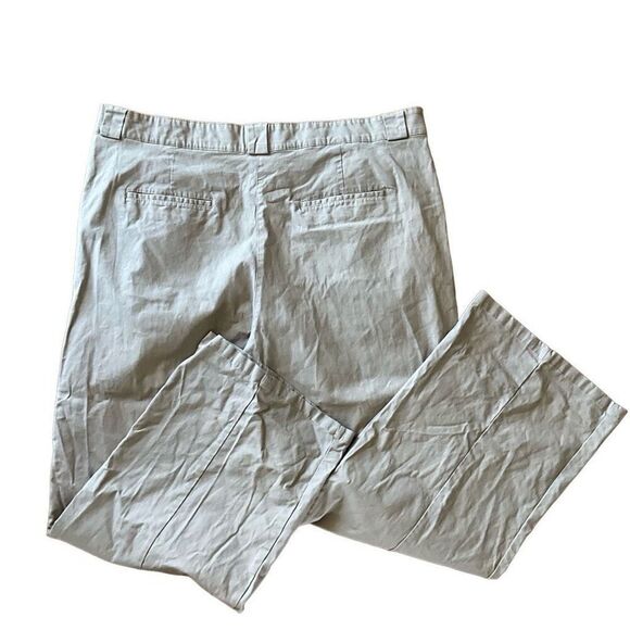 ASOS Design Curve Womens Pleated Front Cotton Blended Wide Leg Stone Pants Sz 18 - Picture 3 of 14